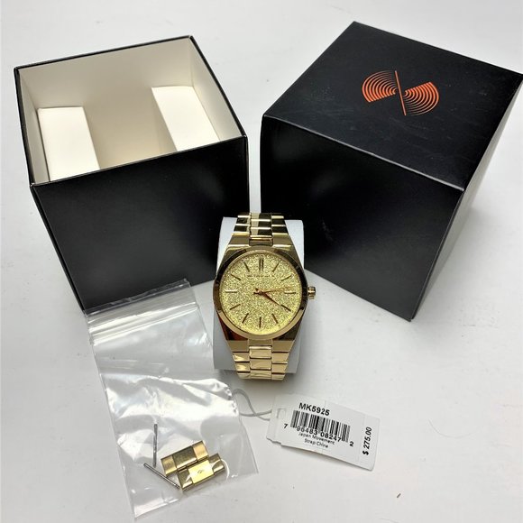 Michael Kors Glitter Gold-Tone Watch - Picture 1 of 4